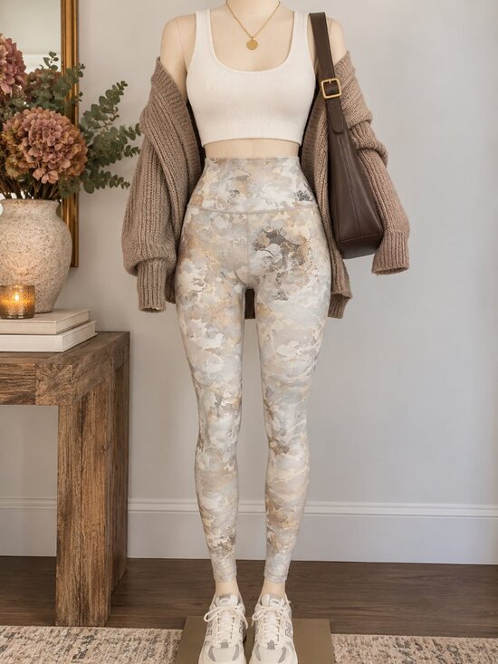 Athleta Pants - Athleta Elation Gilded Metallic Marble Leggings Medium 25” Ultra High Rise